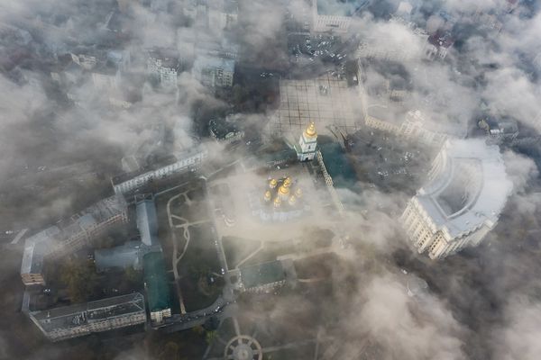  Kiev from a height under the clouds - 5